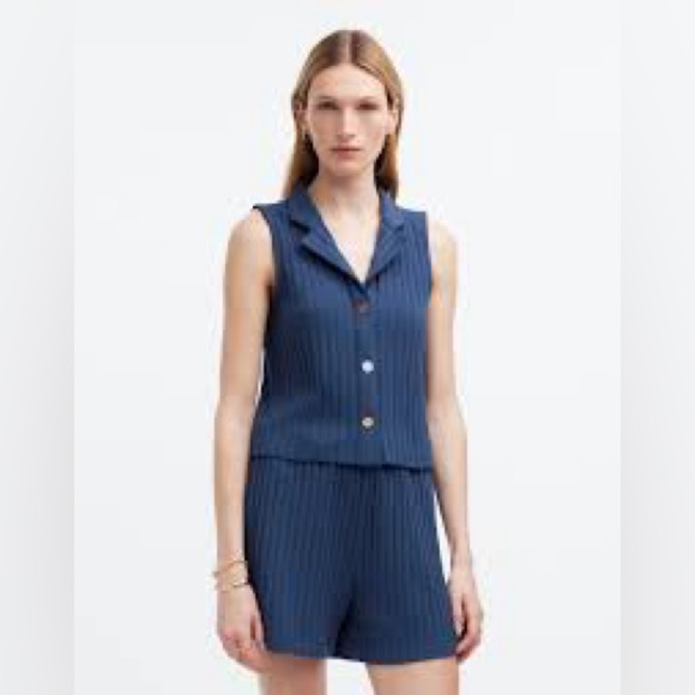 NWT Madewell Ribbed Polo Tank/Shorts Set